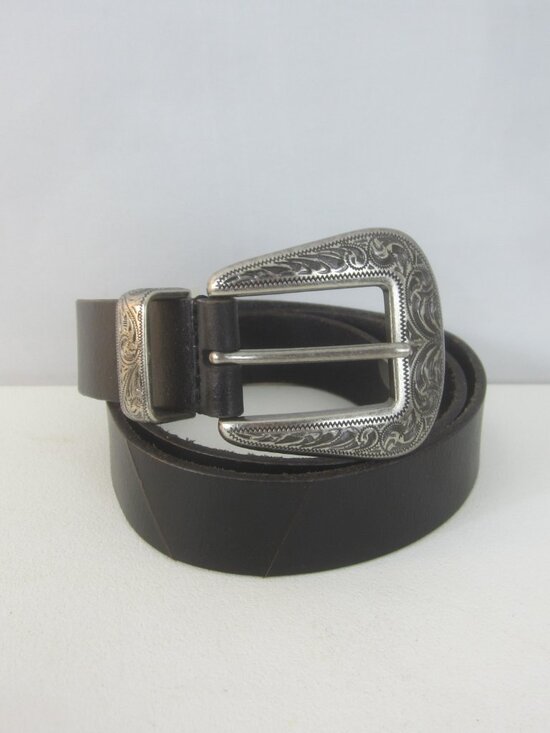 Lucky Brand  Medium Black Leather Silver Tone Buckle Western Cowboy 32 - 37 main image 9